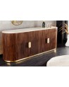 Buffet LINEA en bois massif de manguier + marbre