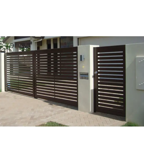 Portail Calpe 150x300cm 2 vantaux en aluminium avec portillon