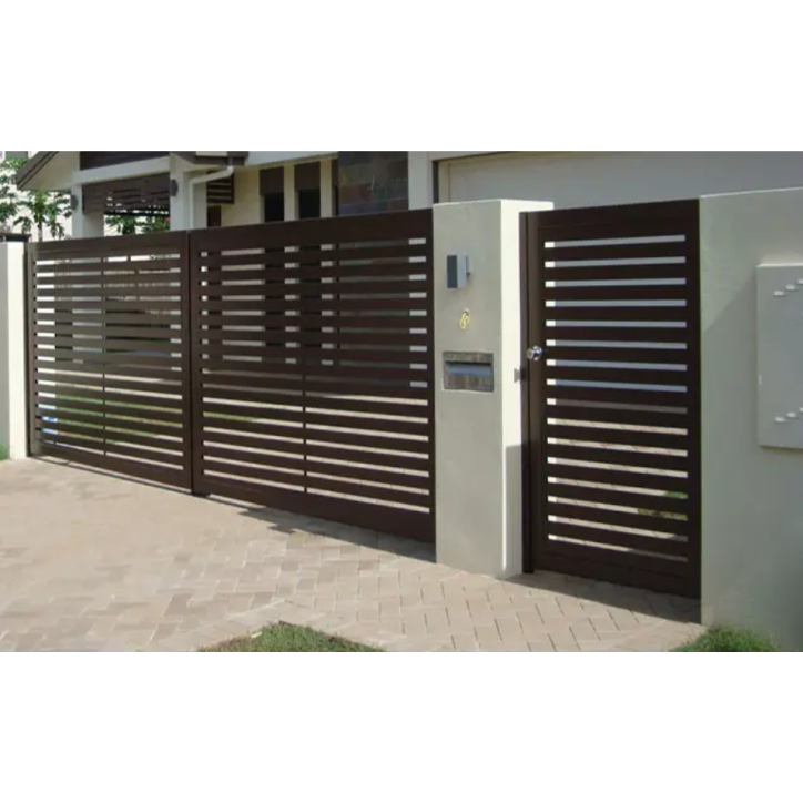 Portail Calpe 150x300cm 2 vantaux en aluminium avec portillon