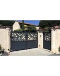 Portail battant Célia en aluminium 300x150cm et portillon 100x150cm