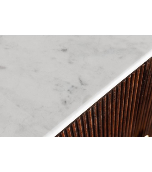Buffet LINEA en bois massif de manguier + marbre