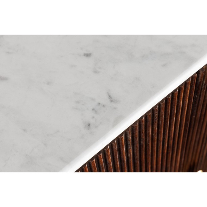 Buffet LINEA en bois massif de manguier + marbre