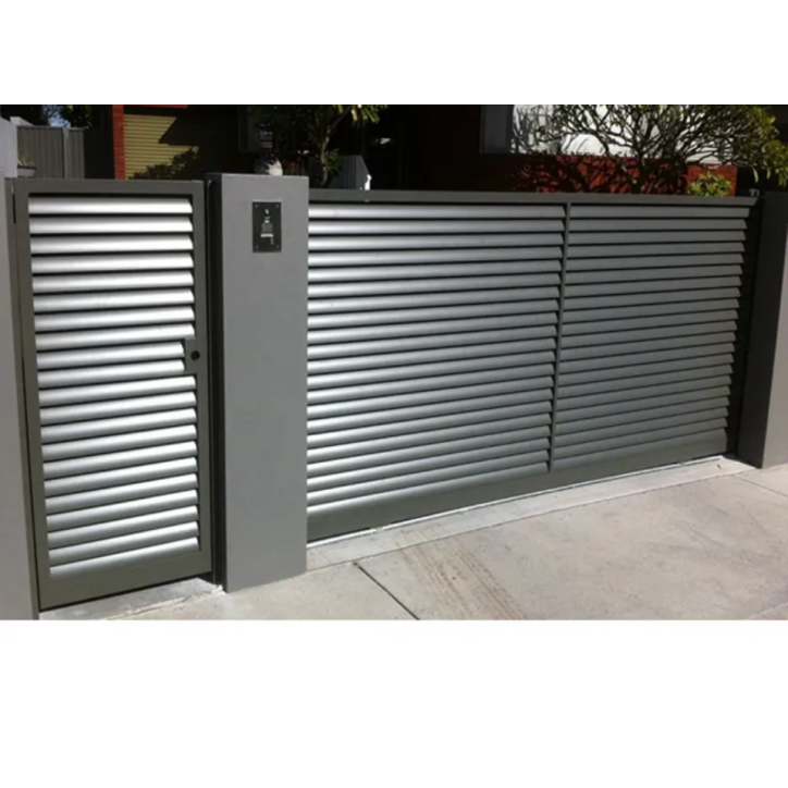 Portail coulissant et portillon Benissa - 160x300cm en aluminium
