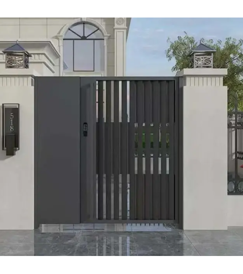 Portillon Romuald 140x170cm Alu avec panneau latéral