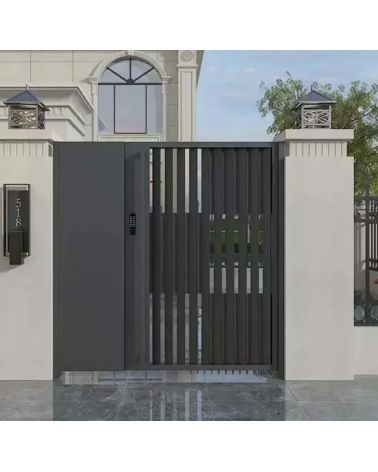 Portillon Romuald 140x170cm Alu avec panneau latéral
