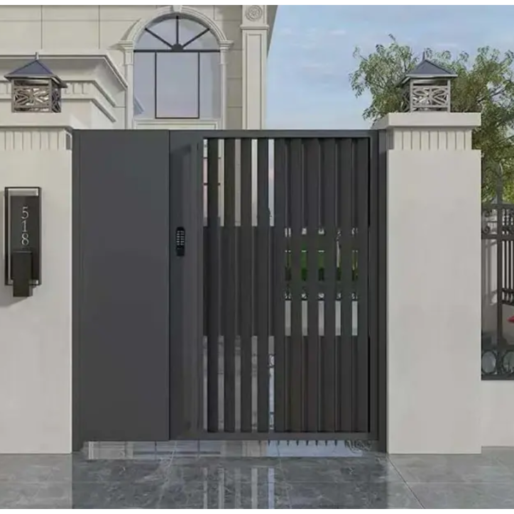 Portillon Romuald 140x170cm Alu avec panneau latéral