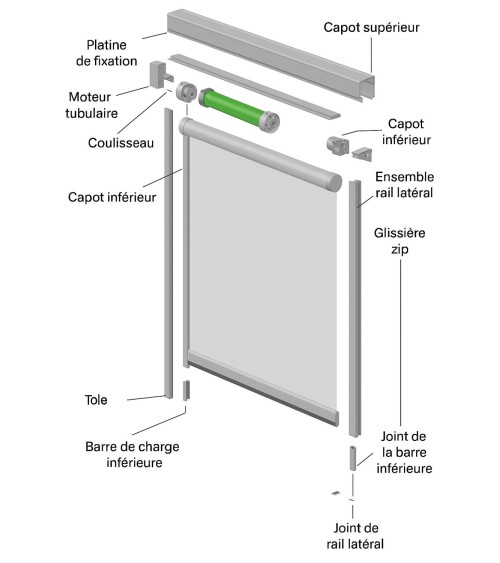 Store extérieur éléctrique Florian 370 X 236 cm cadre aluminium