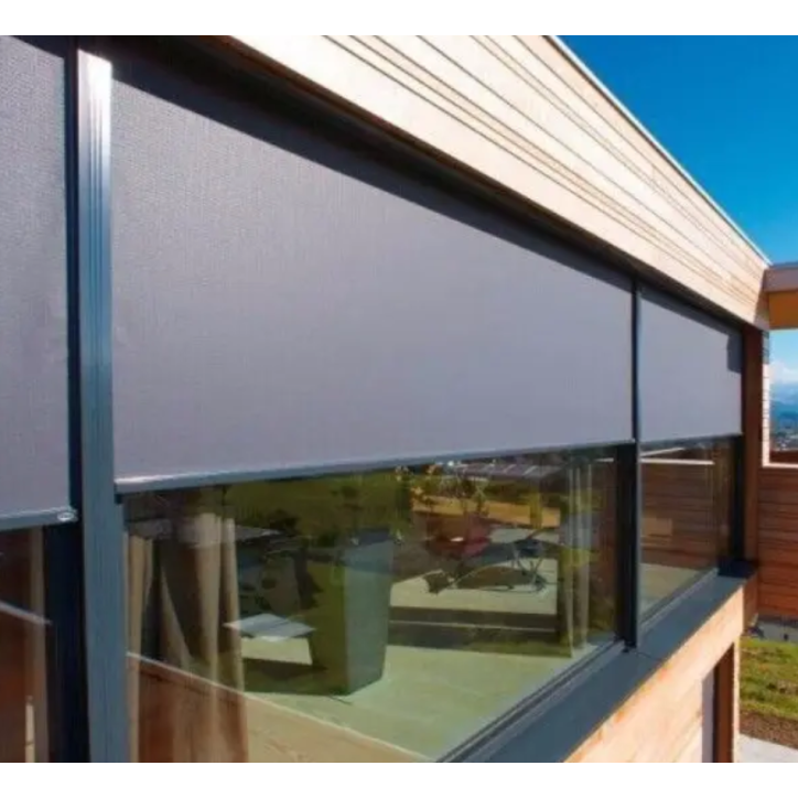 Store extérieur éléctrique blanc Lucien 100 X 236 cm cadre aluminium