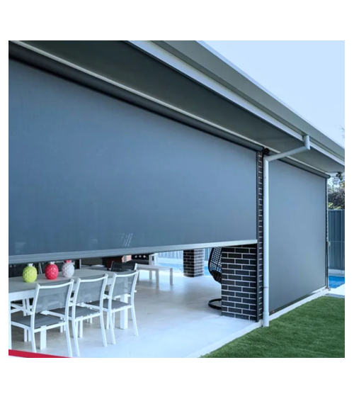 Store extérieur éléctrique blanc Andrea 280 X 236 cm cadre aluminium