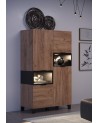 Salon complet KYOTO : table basse, meuble TV, vitrine, commode haute, (buffet)