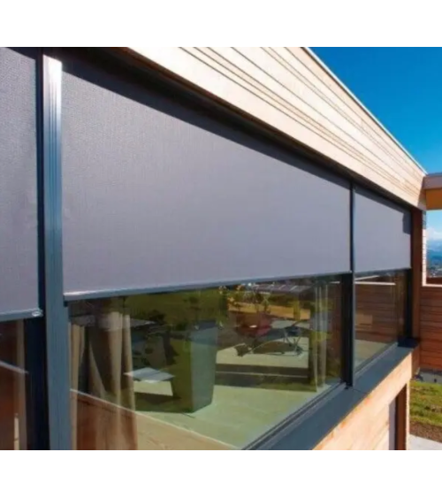 Store extérieur éléctrique blanc Raquel 370 X 236 cm cadre aluminium