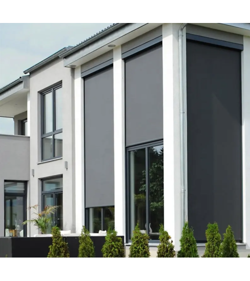 Store extérieur éléctrique blanc Raquel 370 X 236 cm cadre aluminium