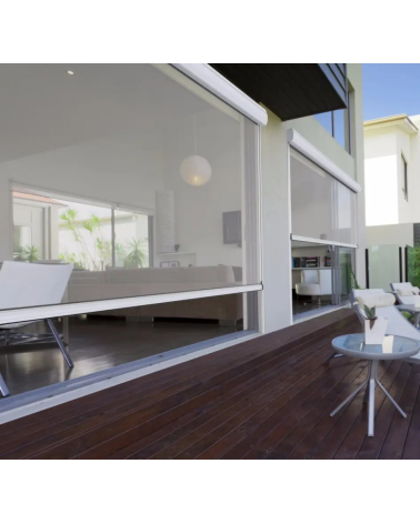 Store extérieur éléctrique blanc Cédric 250 X 236 cm cadre aluminium