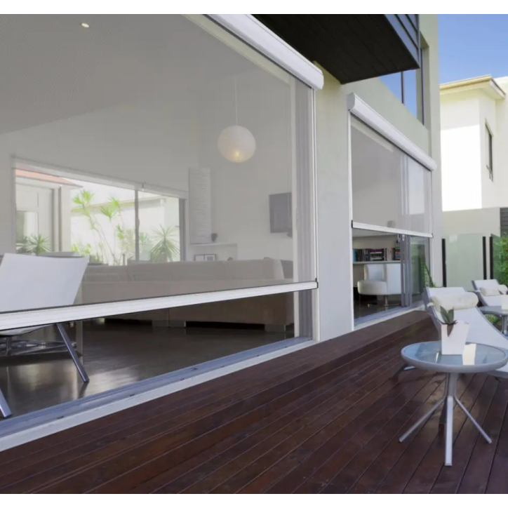 Store extérieur éléctrique blanc Cédric 250 X 236 cm cadre aluminium