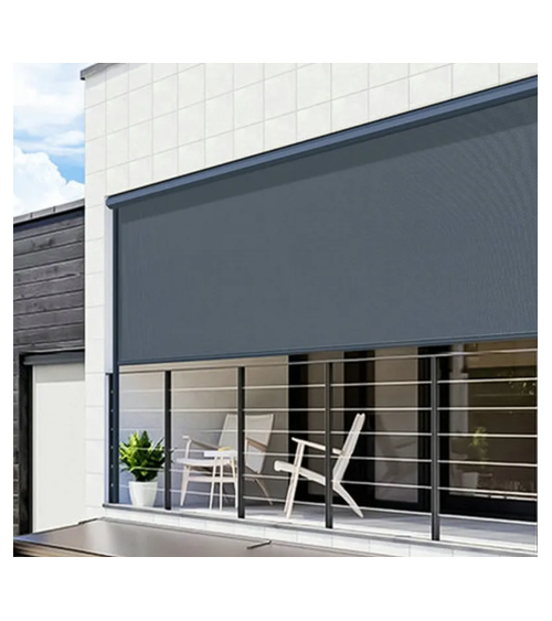 Store extérieur éléctrique blanc Cédric 250 X 236 cm cadre aluminium