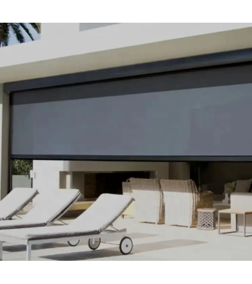 Store extérieur éléctrique blanc Cédric 250 X 236 cm cadre aluminium