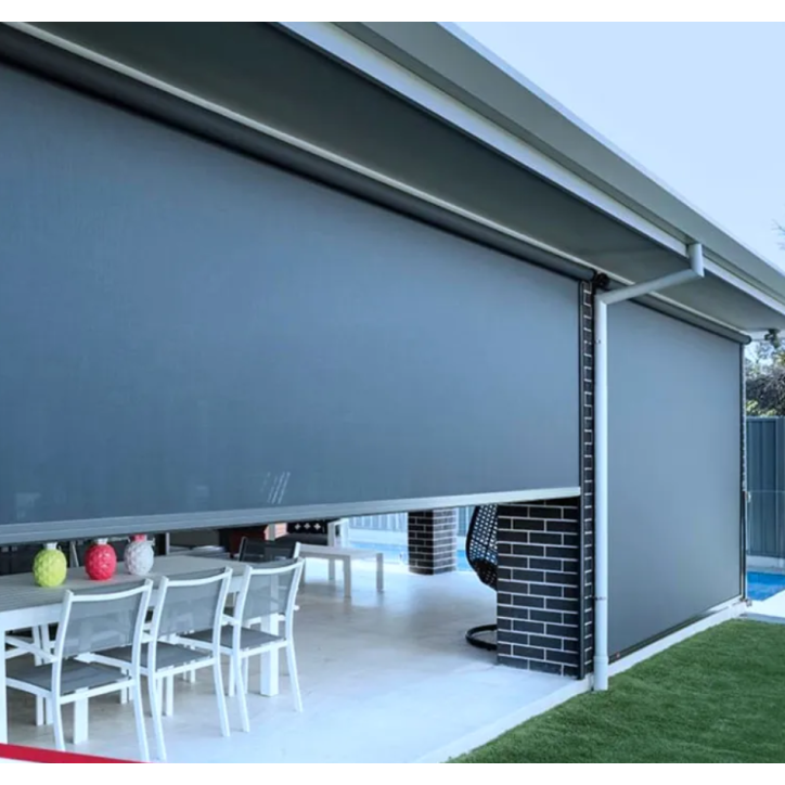 Store extérieur éléctrique blanc Cédric 250 X 236 cm cadre aluminium