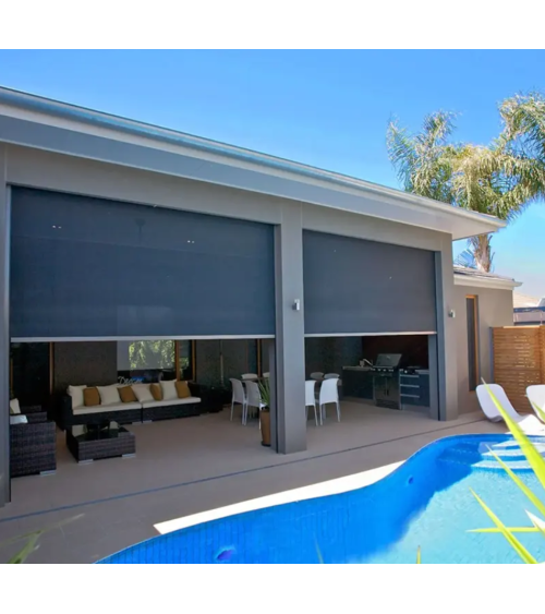 Store extérieur éléctrique blanc Cédric 250 X 236 cm cadre aluminium