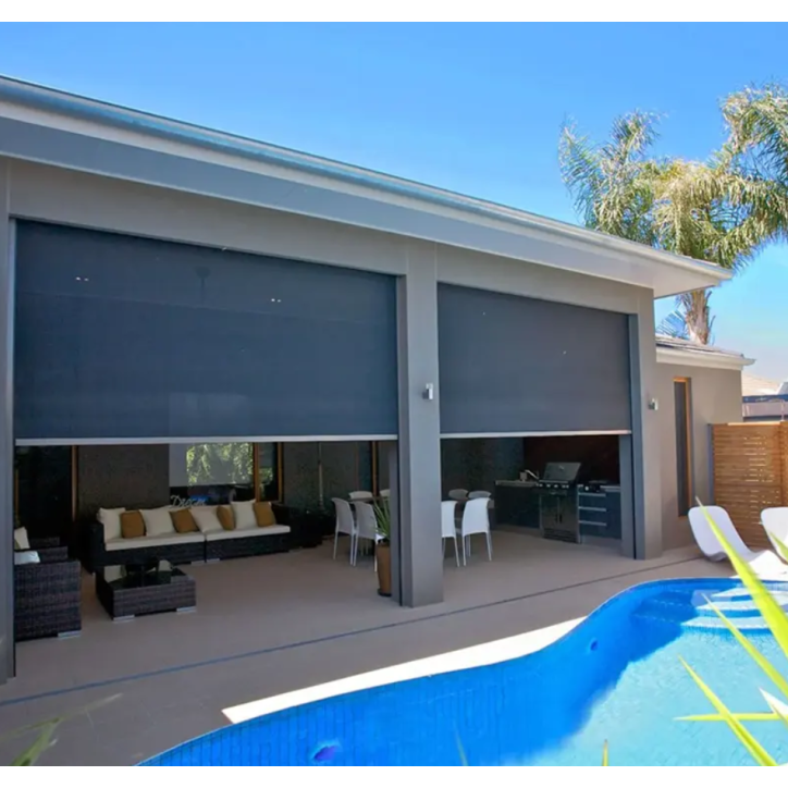 Store extérieur éléctrique blanc Cédric 250 X 236 cm cadre aluminium