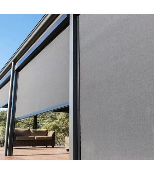 Store extérieur éléctrique blanc Cédric 250 X 236 cm cadre aluminium