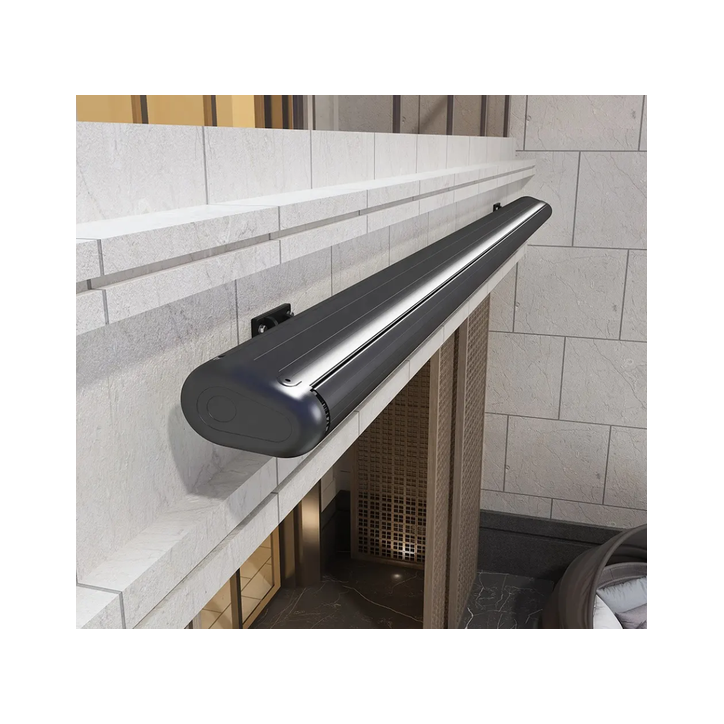 Store banne 4X3 m coffre motorisé avec détecteur de vent et  leds - Auguste