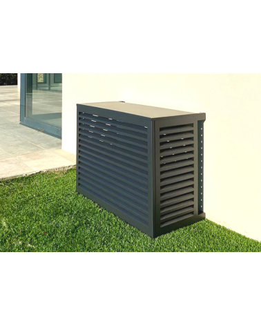 Cache climatiseur gris alu 100x85X60 cm - Joseph