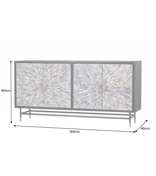 Buffet ESTRELLA en bois et os de buffle