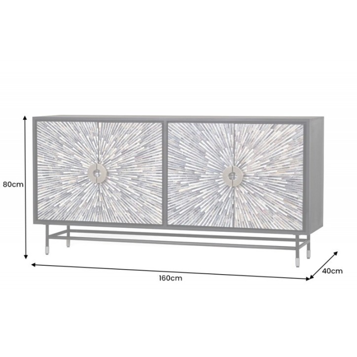 Buffet ESTRELLA en bois et os de buffle