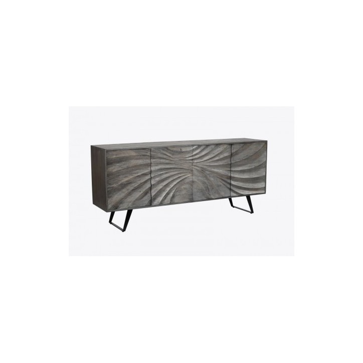 Buffet TWIST en bois massif d'acacia gris