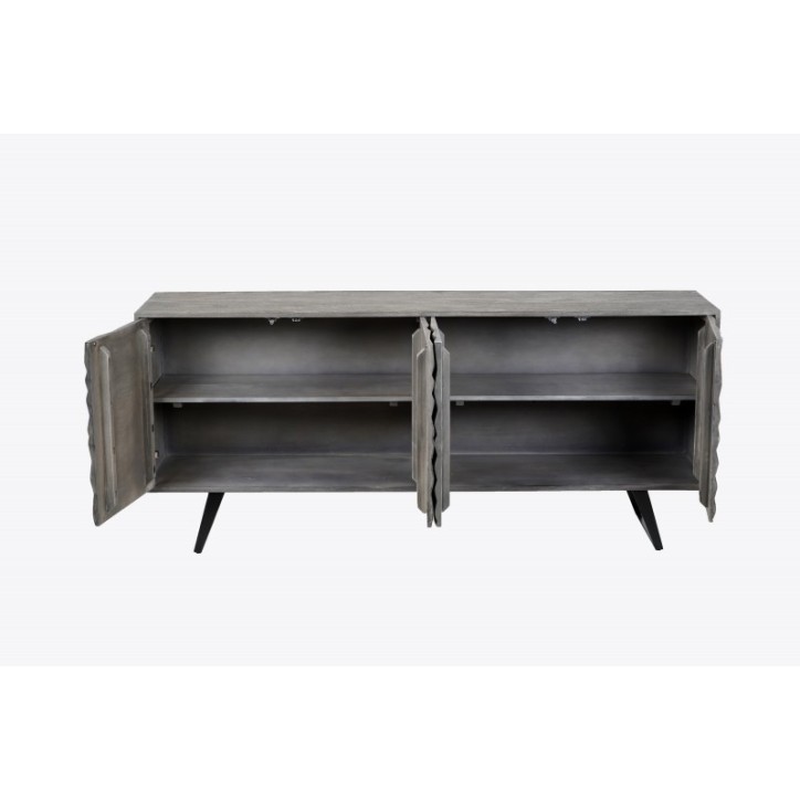 Buffet TWIST en bois massif d'acacia gris
