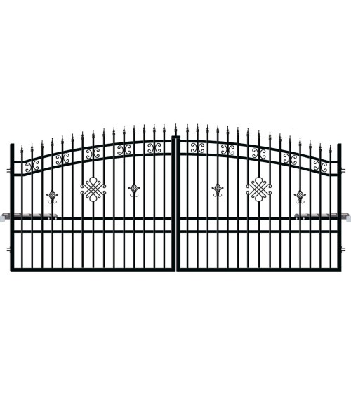 Portail GRETA LUX 3 double battant 3,5 m avec motorisation intégrée