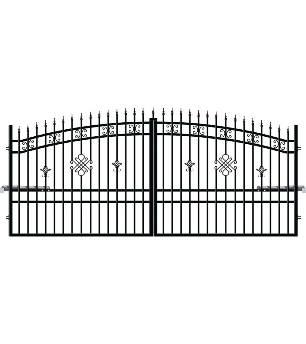 Portail GRETA LUX 3 double battant 3,5 m avec motorisation intégrée