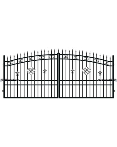 Portail GRETA LUX 3 double battant 3,5 m avec motorisation intégrée