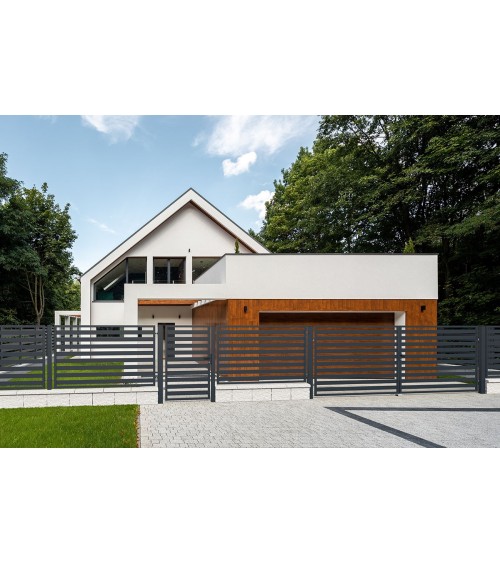 Portail MILTON double battant 4 m avec motorisation intégrée