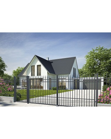 Portail PORTLAND double battant 4 m avec motorisation intégrée