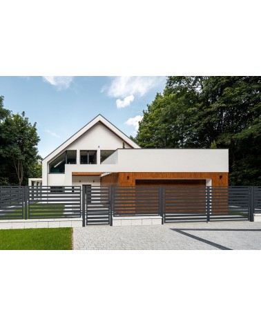 Portail MILTON double battant 3,5 m avec motorisation intégrée