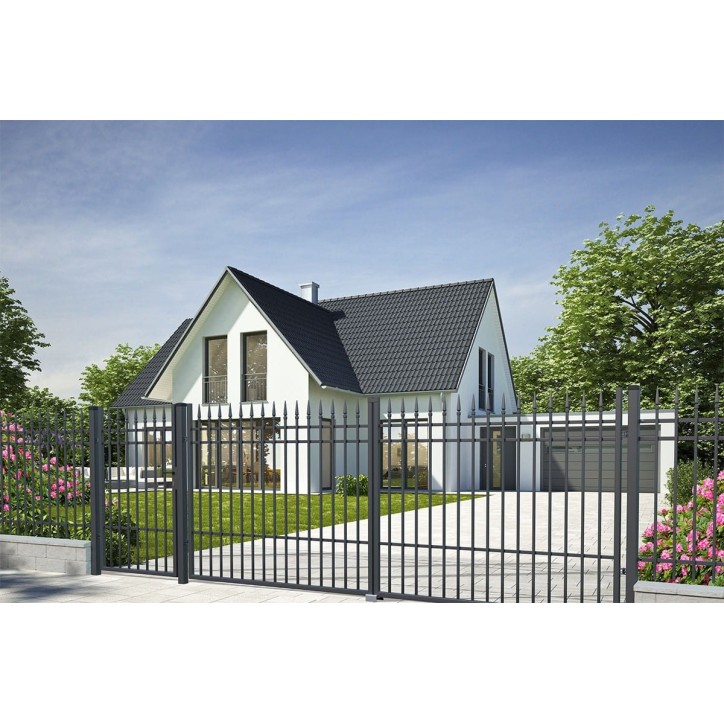 Portail PORTLAND double battant 3,5 m avec motorisation intégrée