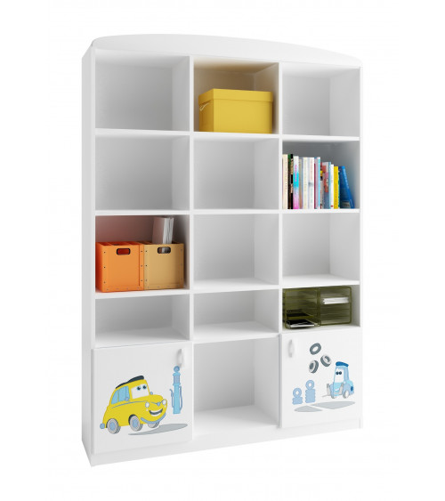 Bibliothèque CARS, 135 cm blanc