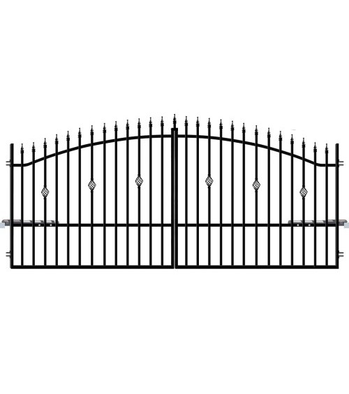 Portail FLORA 3 double battant 3,5 m avec motorisation intégrée