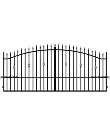 Portail FLORA 3 double battant 3,5 m avec motorisation intégrée