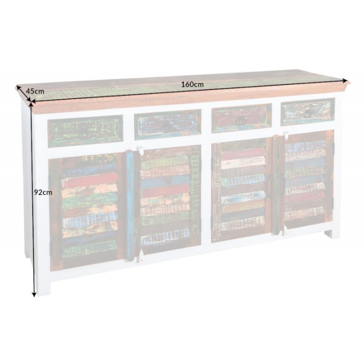 Buffet ECO II en bois recyclé et manguier 160 cm