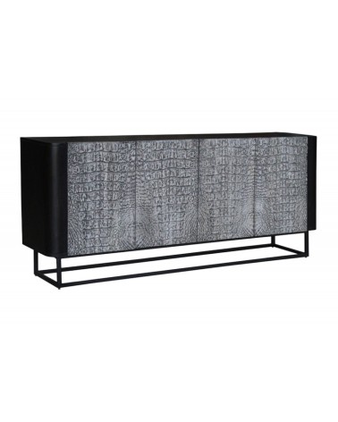 Buffet CROCO gris en bois de manguier