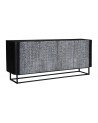 Buffet CROCO gris en bois de manguier