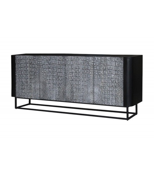 Buffet CROCO gris en bois de manguier