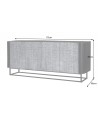 Buffet CROCO gris en bois de manguier
