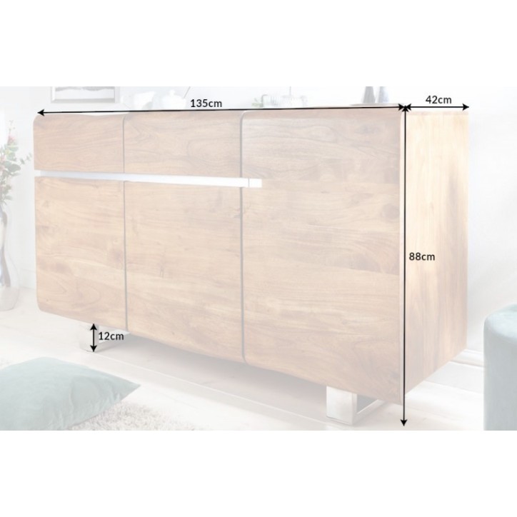 Buffet DREAM II en bois massif d'acacia 135 cm