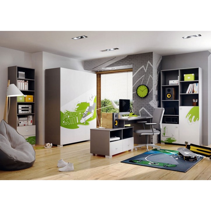 Libreria GRAFFITI ART, 50cm bianco