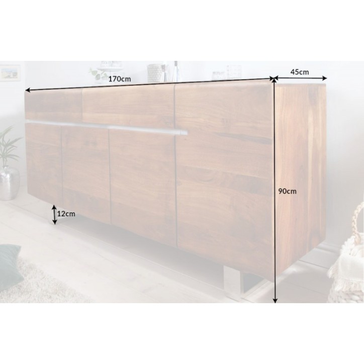 Buffet DREAM II en bois massif d'acacia 170 cm