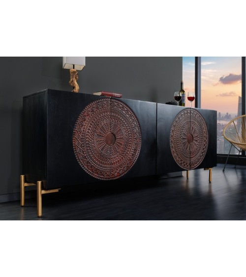 Buffet MANDALA II en bois massif de manguier