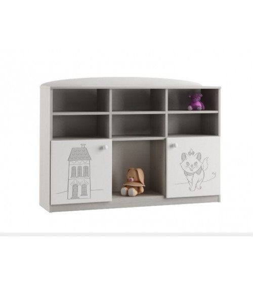 Bibliothèque basse  MARIE 135cm blanc